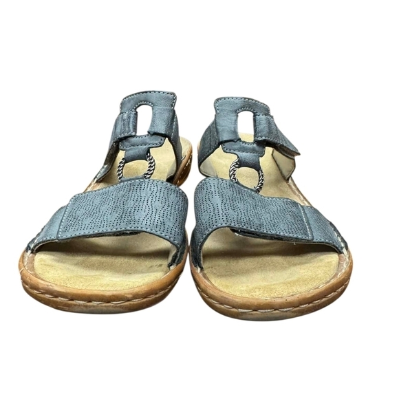 Rieker Shoes - Rieker Strappy Velcro Sandals Tan Gray Size 37 EUC